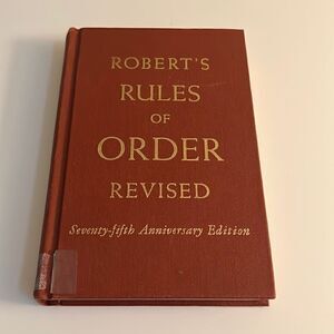Robert's Rules of Order Revised Seventy-fifth Anniversary Edition Vintage